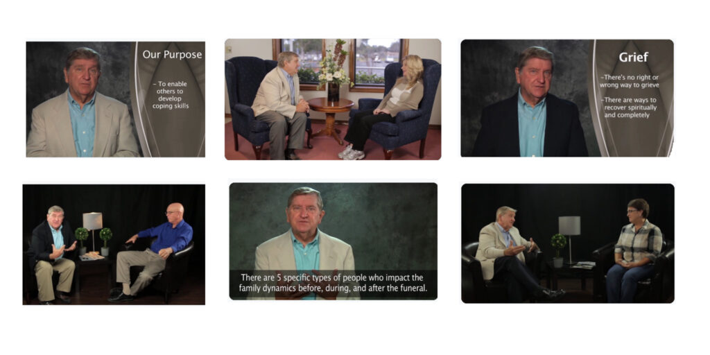 Screen captures from Journey in Grief Care Training program
