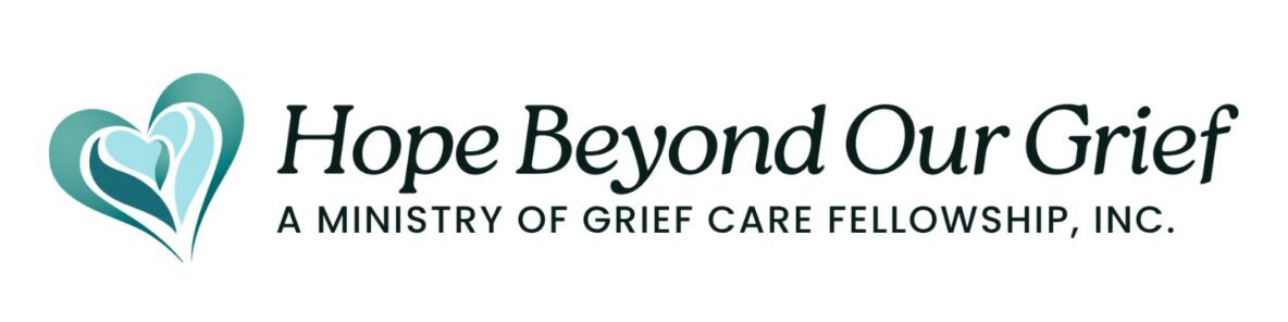 Hope Beyond Our Grief, A ministry of Grief Care Fellowship-With Logo: Teal stained glass heart